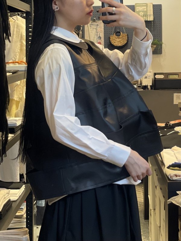 画像8: エステルサテンチンツ加工ベスト(BK)