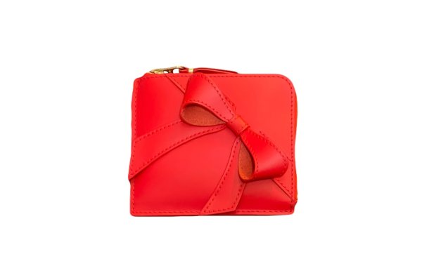 画像1: CDG WALLET  BIG BOW ジップウォレット (RD)