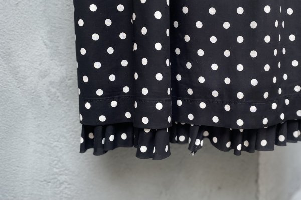 画像6: レーヨンローン水玉抜染プリント×エステルサテンエプロンワンピース (BKWH)