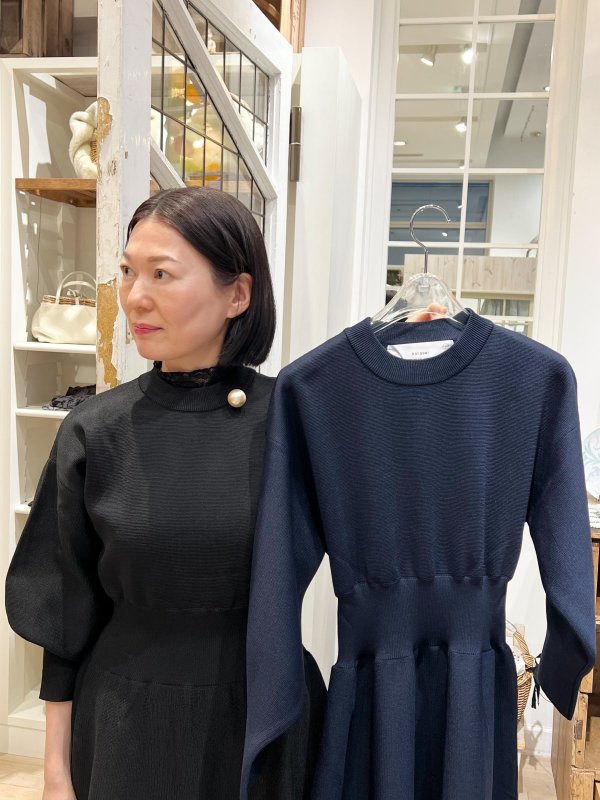 画像29: 別注!! AMOSSAミラノリブ フレアワンピース（BK:20）