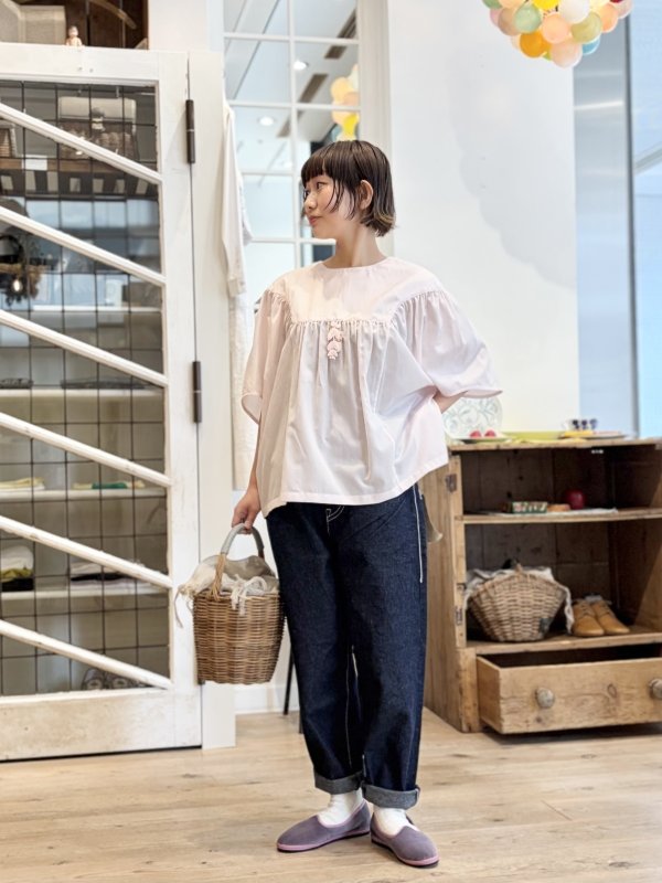 画像10: light wind ヨークギャザーブラウス (AES1428:BK)