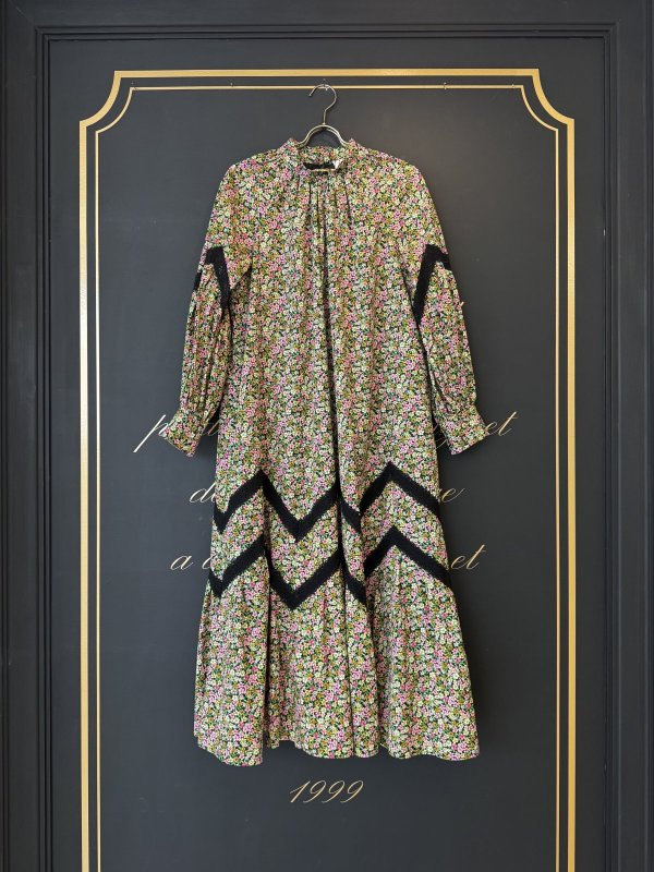 画像1: 別注!! print gather dress