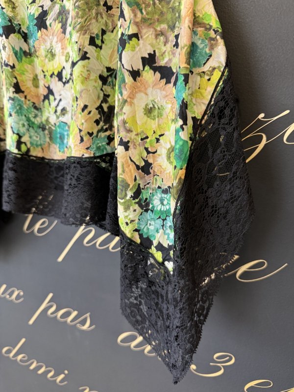 画像5: blossom garden cupro print top (GR)