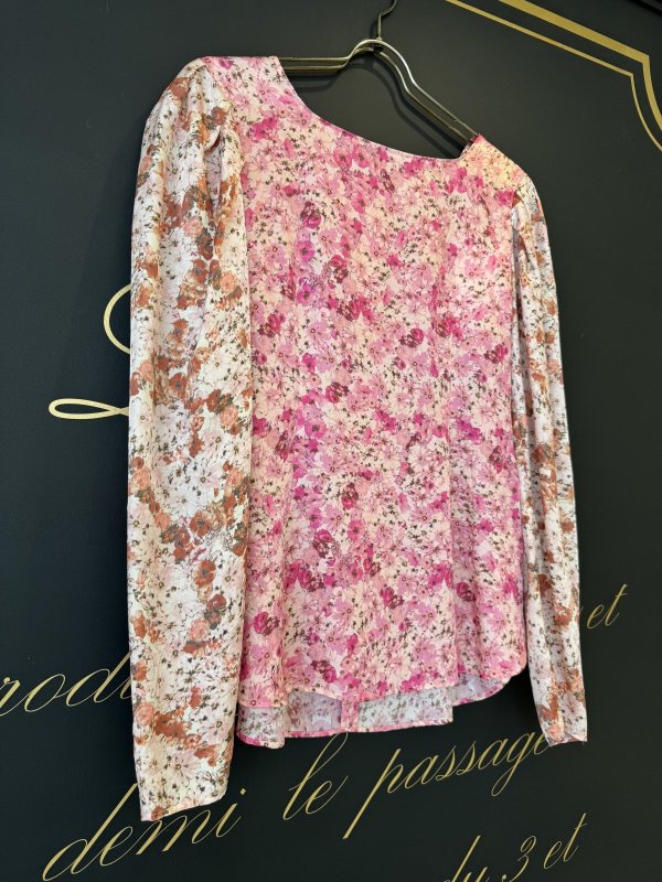 画像3: poetic blossom cupro print top (BR)