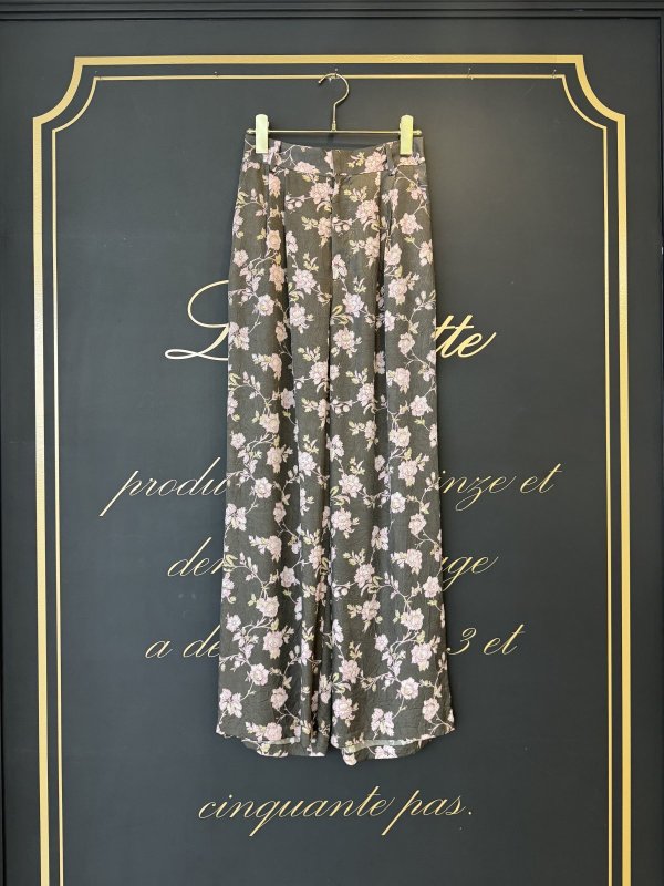 画像1: room flower curpa print pants (BR)
