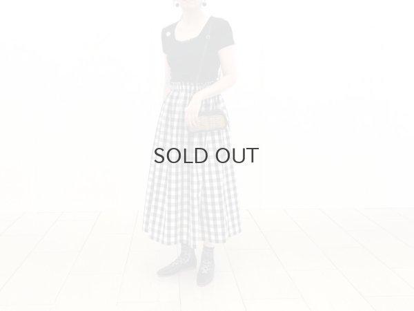 画像10: 再入荷‼︎ 3 ET DEMI original　ギンガムチェック・ギャザーロングスカート （BK/WH)  [3 ET DEMI]