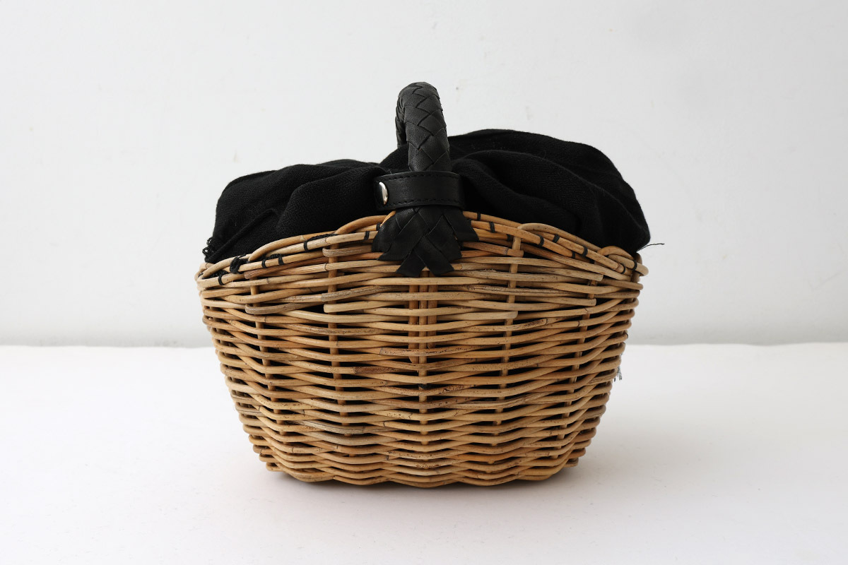 良好品】 エバゴス ebagos Amu 麻かぶせ かごバッグ バスケットバケツ