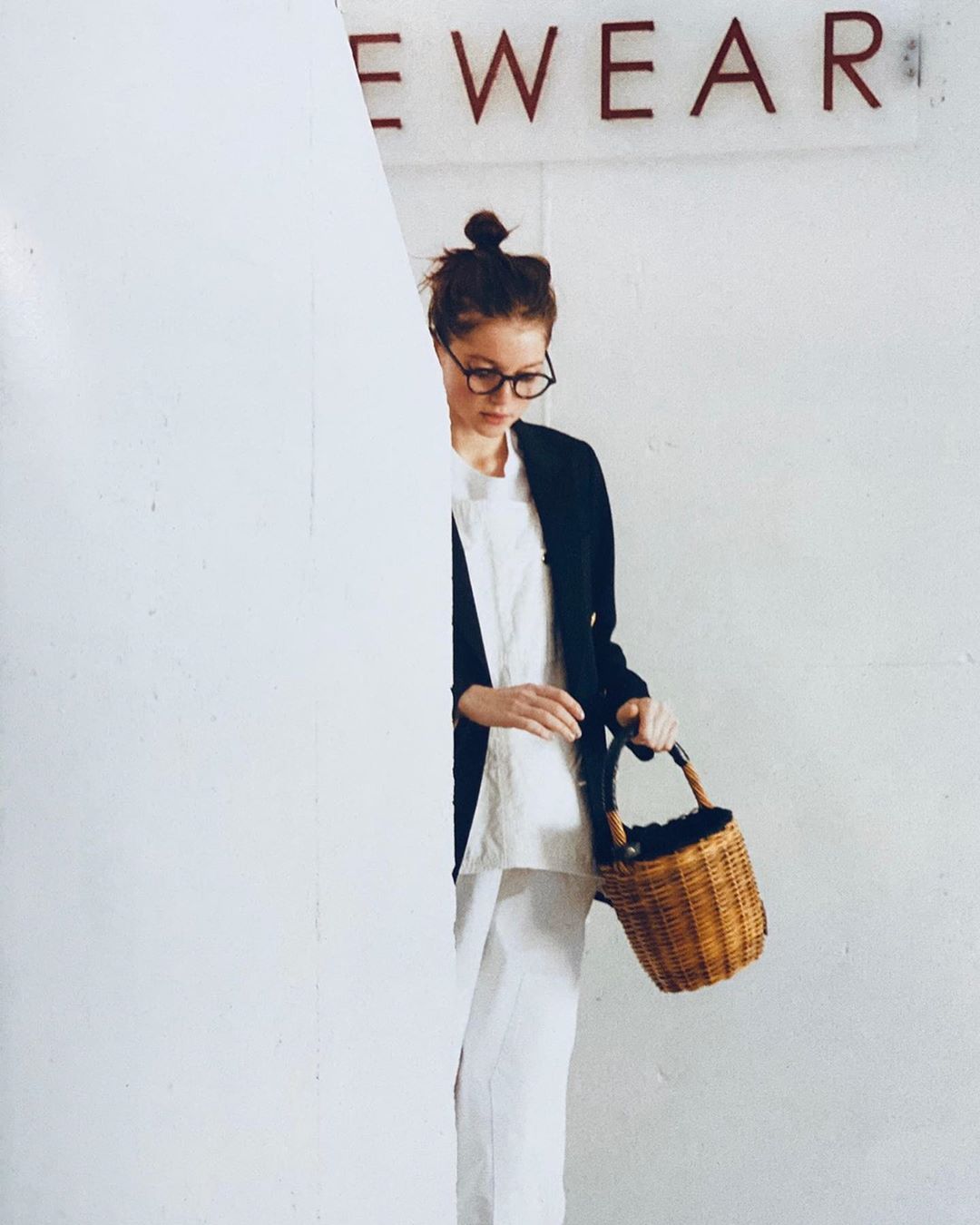 Ebagos エバゴス ブライドル ワンハンドルかごバッグ