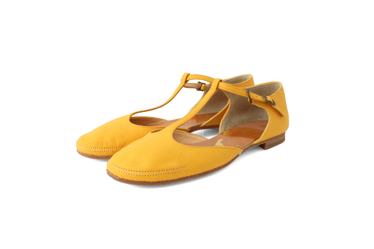 Ebagos エバゴス メタリックレザー Tストラップシューズ