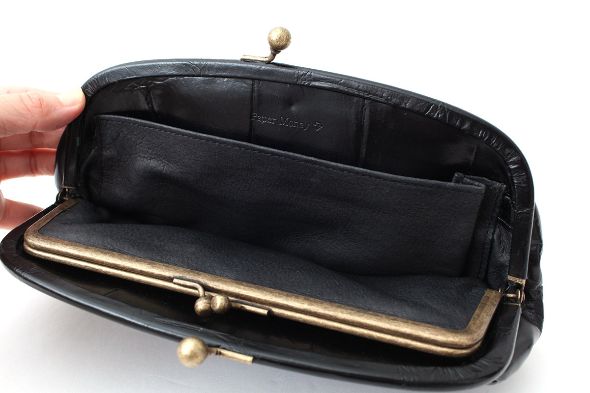 ebagos エバゴス ワニ型押し E金具 口金長財布 ebagos エバゴス ワニ型押し E金具 口金長財布