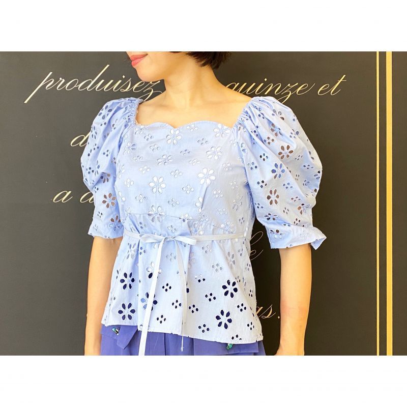 leur logette ルールロジェット カットワーク刺繍トップ
