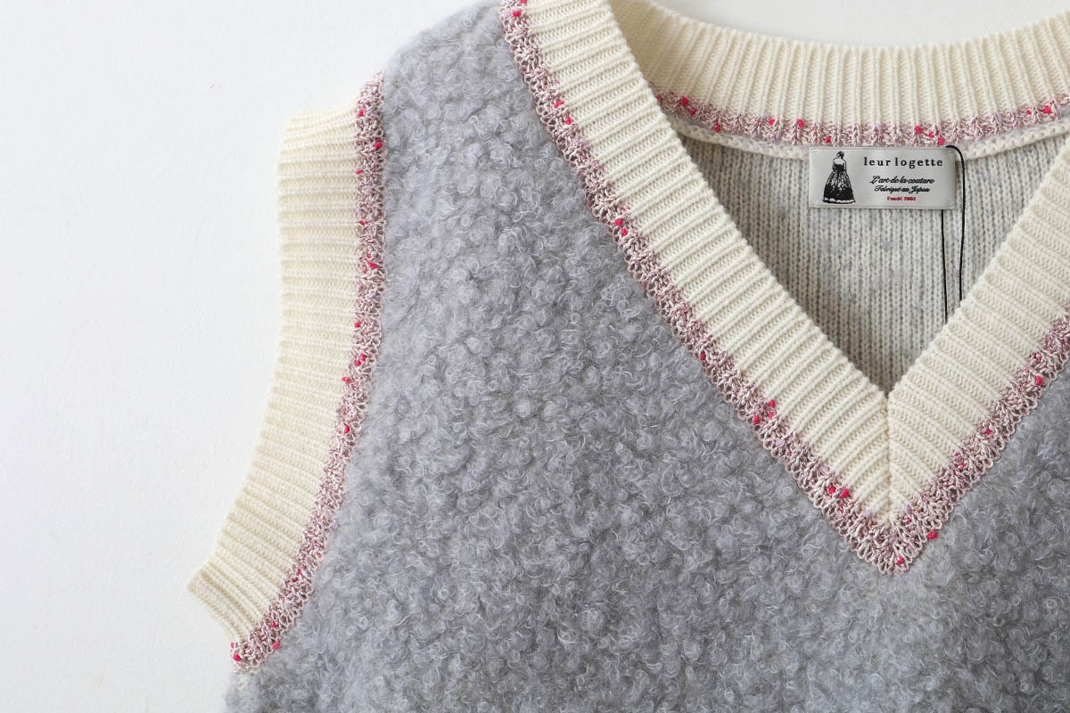 別注カラー!! mohair nylon vest (LGY)