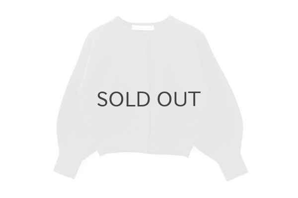 画像1: AMOSSAミラノリブ BIGパフスリーブカーディガン (BK:20) (1)