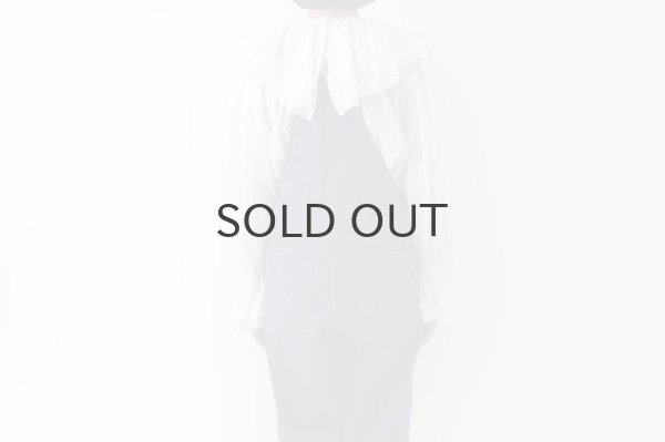 画像18: 80ボイル レースピンタックラッフルケープ衿ブラウス (WH) (18)