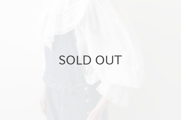 画像19: 80ボイル レースピンタックラッフルケープ衿ブラウス (WH) (19)