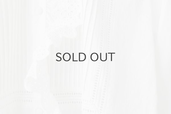 画像6: 再入荷!! ブロード レースピンタックスタンドブラウス (WH) (6)