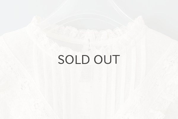 画像4: コットンメッシュ レースノースリーブブラウス (IV) (4)