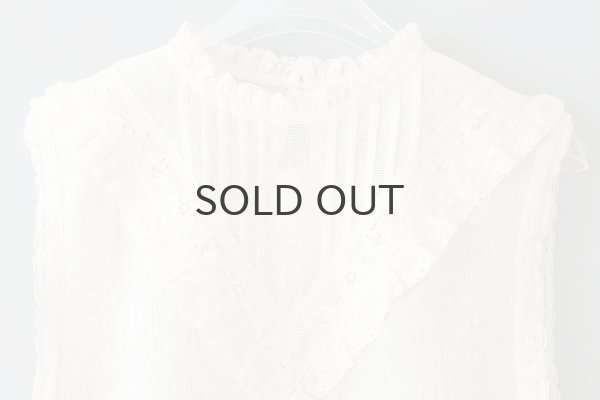 画像3: コットンメッシュ レースノースリーブブラウス (IV) (3)