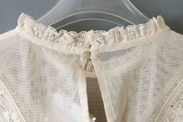 画像11: コットンメッシュ レースノースリーブブラウス (IV) (11)