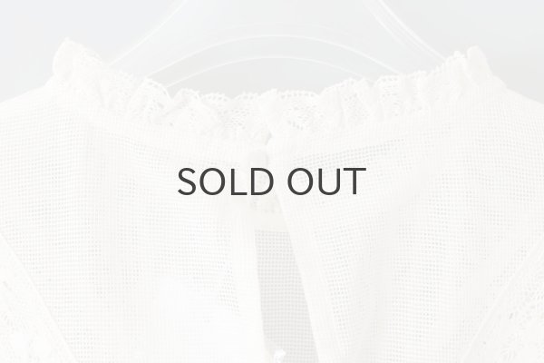 画像11: コットンメッシュ レースノースリーブブラウス (IV) (11)