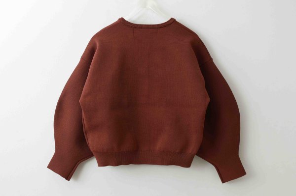 画像2: 別注!! AMOSSAミラノリブ BIGパフスリーブカーディガン (BR:04) (2)