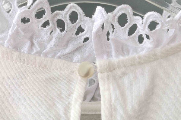 画像8: 30/-天竺 レース襟ノースリインナー(WH) (8)