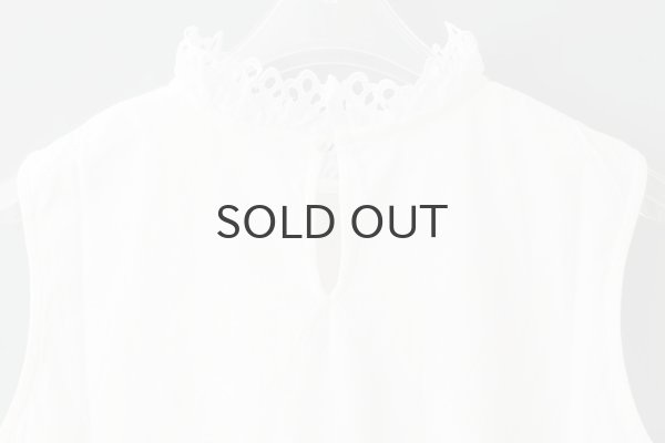 画像7: 30/-天竺 レース襟ノースリインナー(WH) (7)