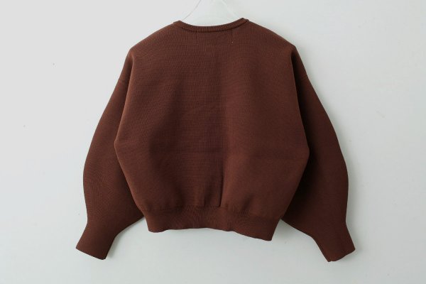 画像2: 別注!! AMOSSAミラノリブ BIGパフスリーブカーディガン (BR:04) (2)