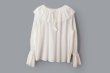 画像1:  SALE20%OFF!! スノウカットドビー ギャザーレース衿ブラウス (WH) (1)