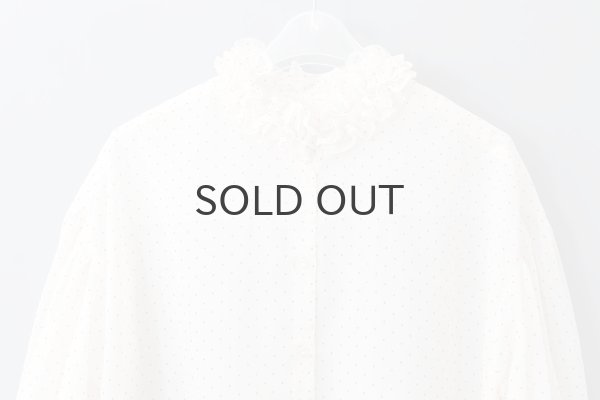 画像4: シアードットプリント 2段フリル襟ブラウス (4)