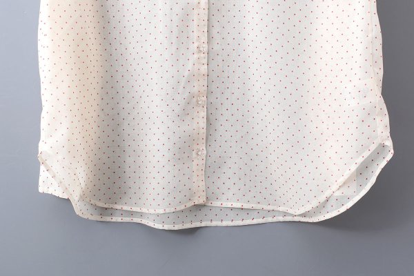 画像6: シアードットプリント 2段フリル襟ブラウス (6)