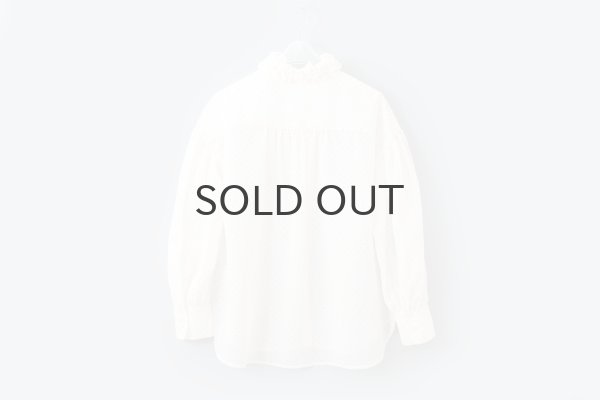 画像2: シアードットプリント 2段フリル襟ブラウス (2)