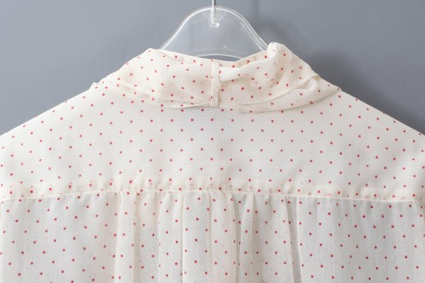 画像5: シアードットプリント ボウタイブラウス (5)