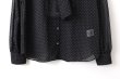 画像6: SALE15％OFF‼︎ シアードットプリント ボウタイブラウス (BK) (6)