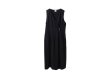 画像1: リネン / コットン ナチュラルトリプルワッシャー apron ワンピース (BK) (1)