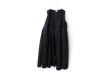 画像3: リネン / コットン ナチュラルトリプルワッシャー apron ワンピース (BK) (3)