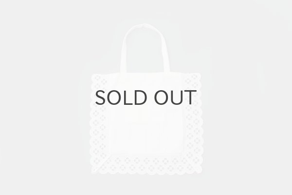 画像2: コットンリネンキャンバス フラワーカットワーク トートBAG (2)