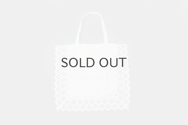 画像1: コットンリネンキャンバス フラワーカットワーク トートBAG (1)