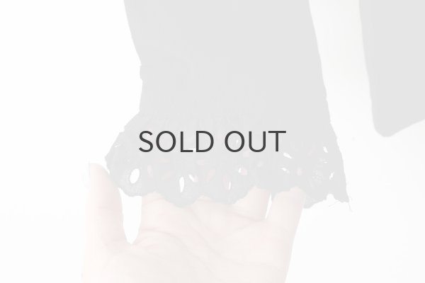 画像5: 30/-天竺 コットンレースインナー (BK) (5)