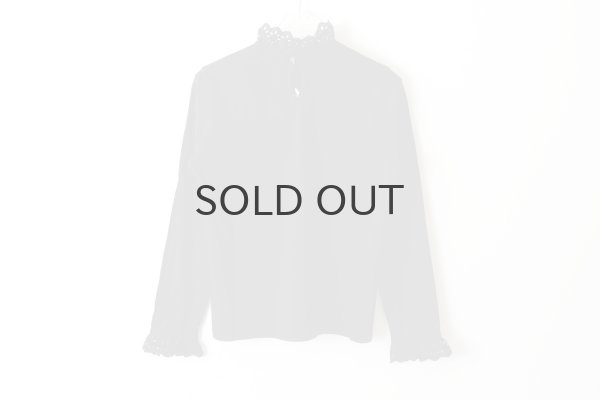 画像2: 30/-天竺 コットンレースインナー (BK) (2)