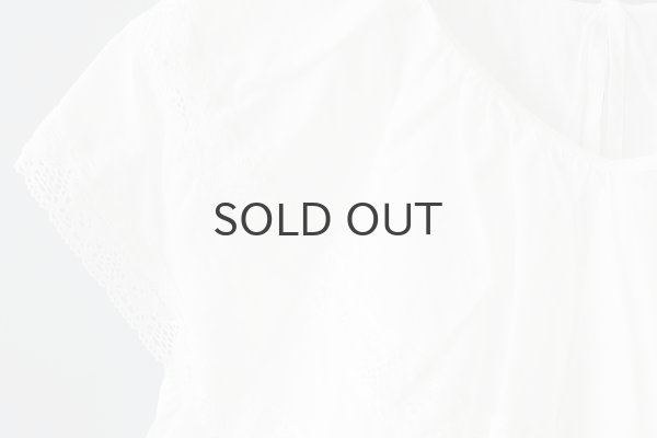 画像5: 80ボイルレース ケープカラーノースリーブブラウス (WH) (5)