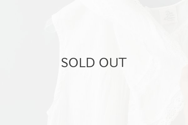 画像6: 80ボイルレース ケープカラーノースリーブブラウス (WH) (6)