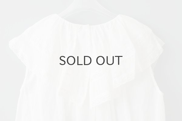 画像10: 80ボイルレース ケープカラーノースリーブブラウス (WH) (10)