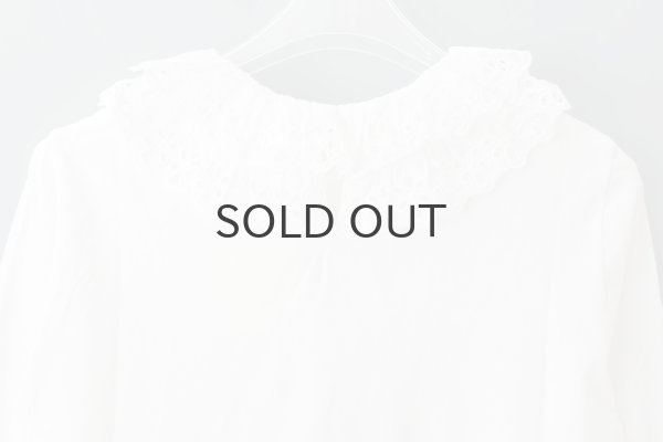 画像8: 30/-天竺 ティアードコットンレースプルオーバー (WH) (8)