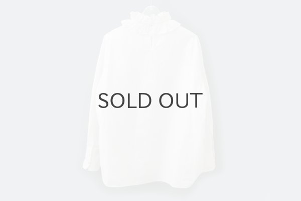 画像2: ワッシャータイプライター フリルカラーシャツ (WH) (2)