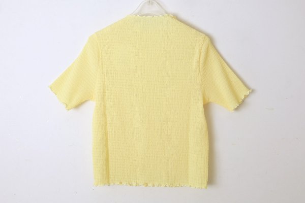 画像2: SALE20%OFF!!  オーガニックブルーゼ メロー配色半袖プルオーバー (YW) (2)