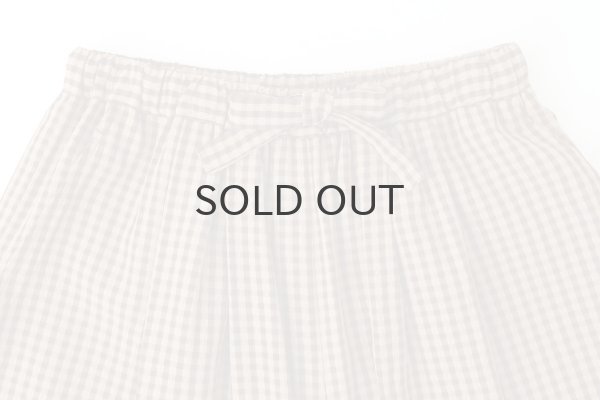 画像3: ドビーギンガム 裾フリルイージーパンツ (BR) (3)