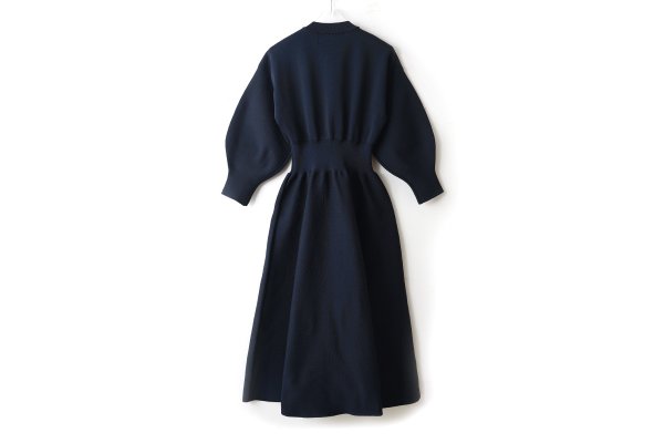 画像2: 別注!! AMOSSAミラノリブ フレアワンピース（NV:17） (2)