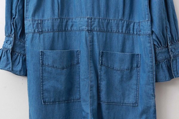 画像11: ライトオンスデニム フリルセーラージャンプスーツ (BL) (11)