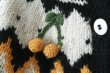 画像5: ネパールハンドニット 求心さくらんぼ刺繍カーディガン (BK) (5)